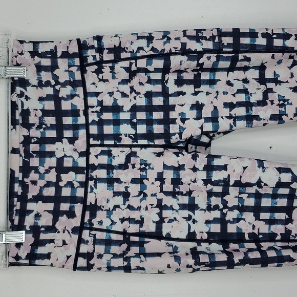 Sweaty Betty Super Sculpt Leggings Full Length Floral Check Side Pocket Womens M - Picture 2 of 11